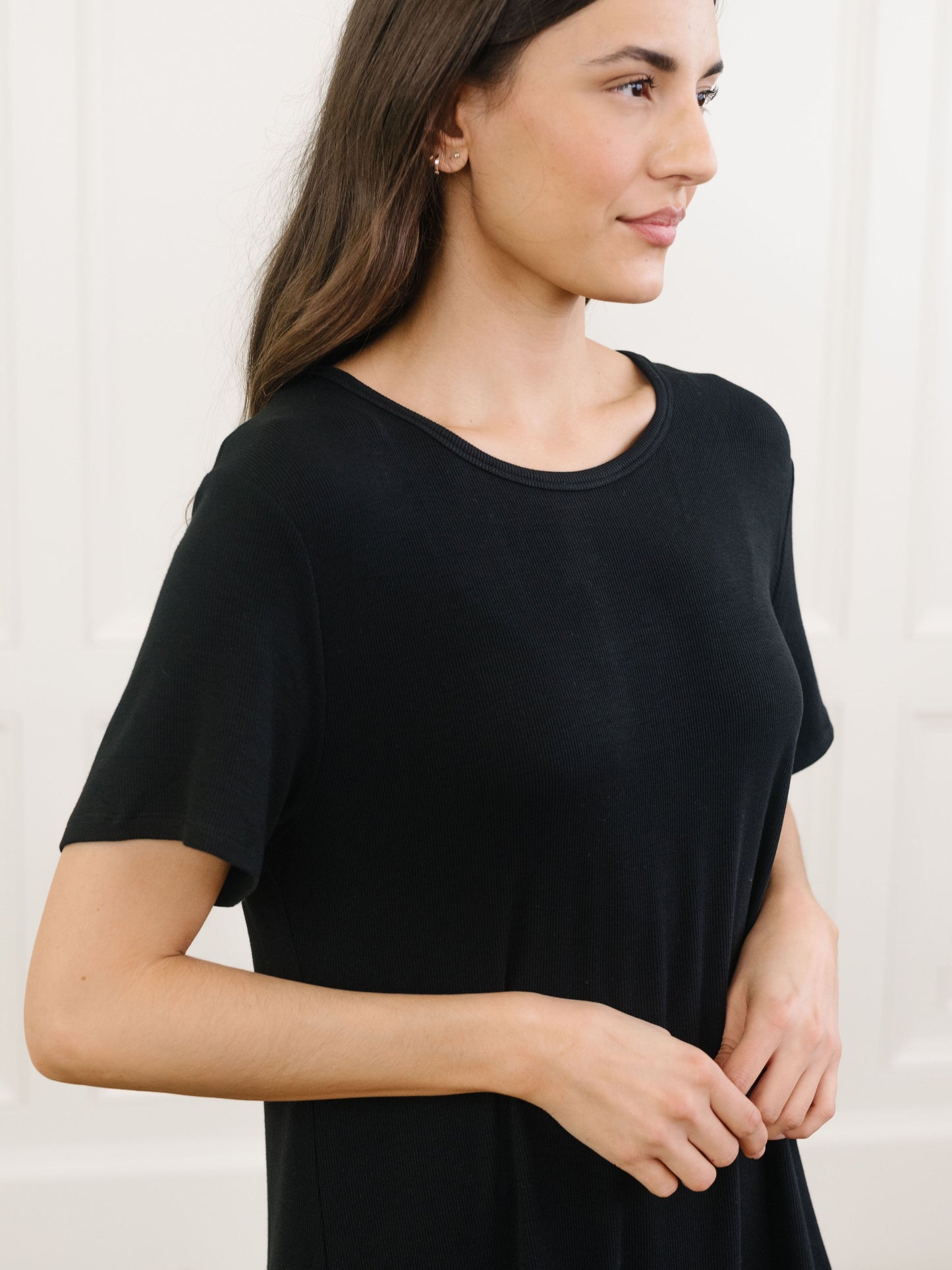 Women's Bamboo Rib-Knit Boyfriend Sleep Dress - Wholesale