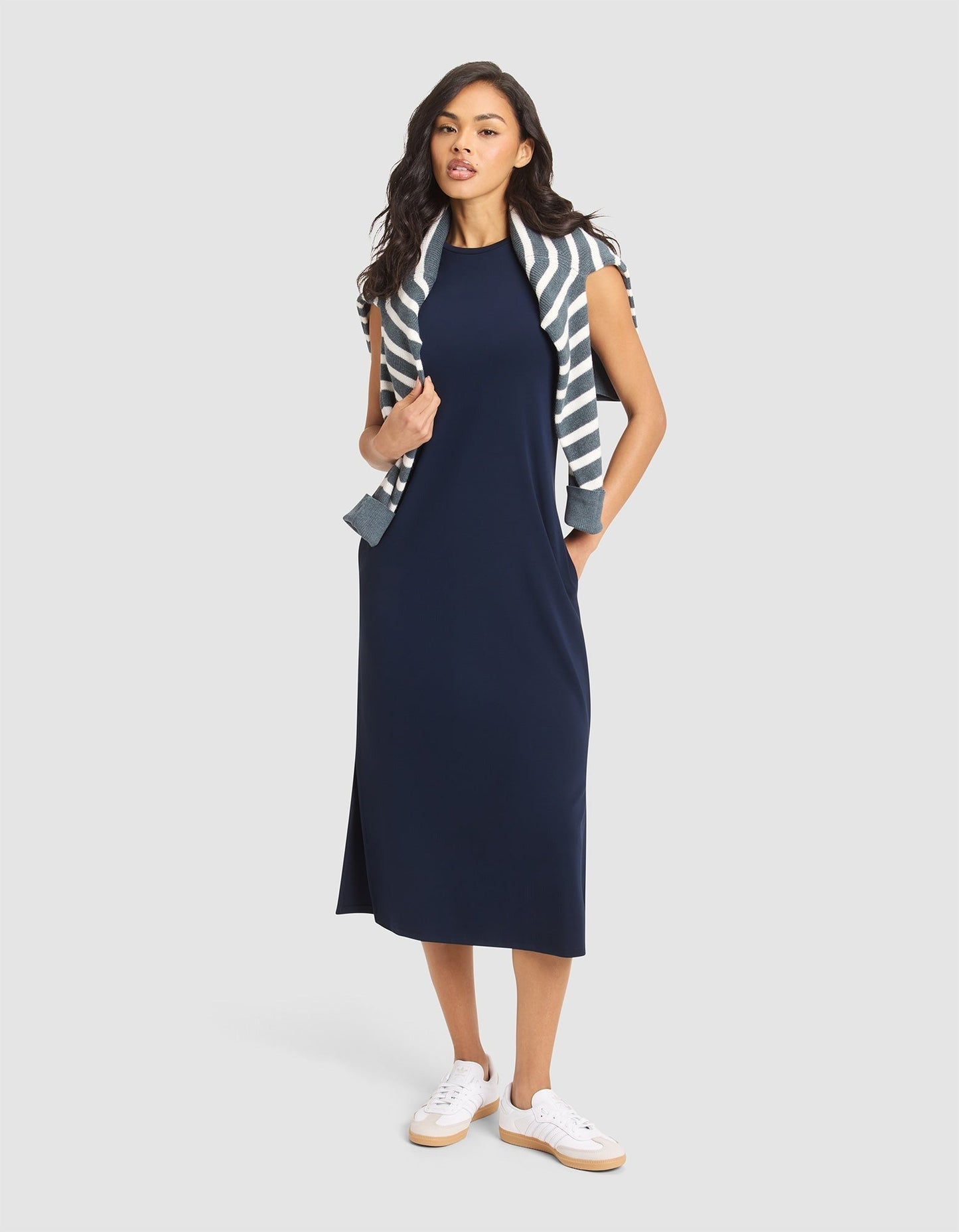 Women's Brushed Bamboo Sleeveless Midi Dress - Wholesale