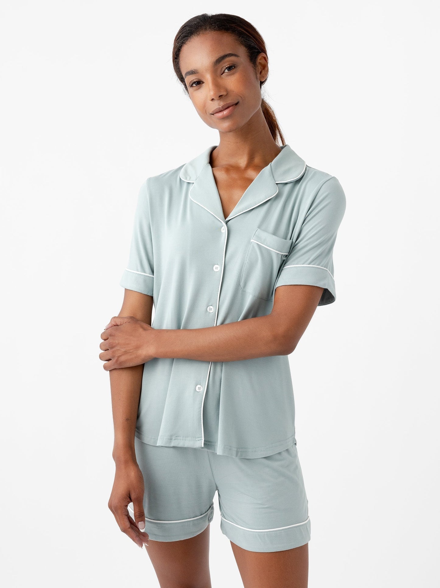 Women's Bamboo Stretch-Knit Short Sleeve Pajama Top - Wholesale