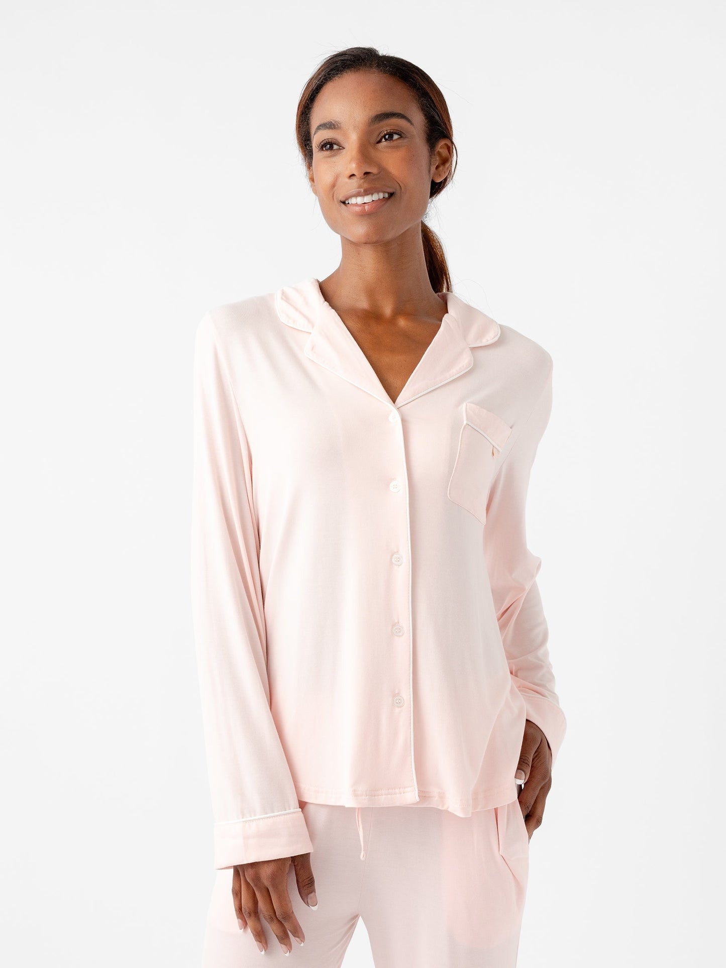 Women's Bamboo Stretch-Knit Long Sleeve Pajama Top - Wholesale