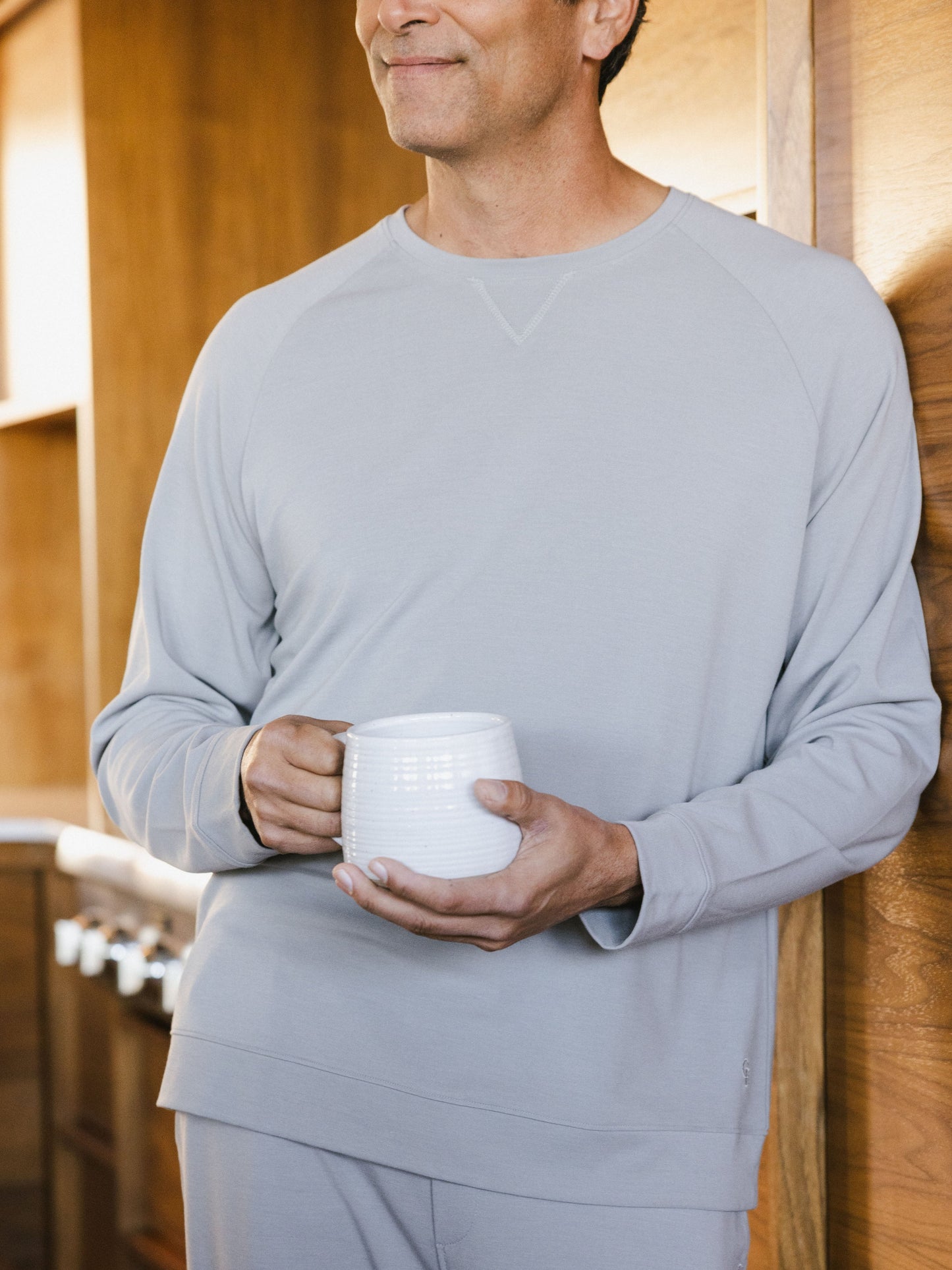 Men's Brushed Bamboo Pullover Crew - Wholesale