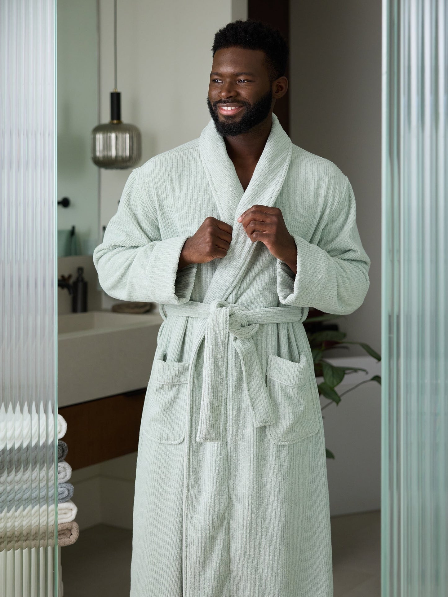 Ribbed Terry Bath Robe - Wholesale