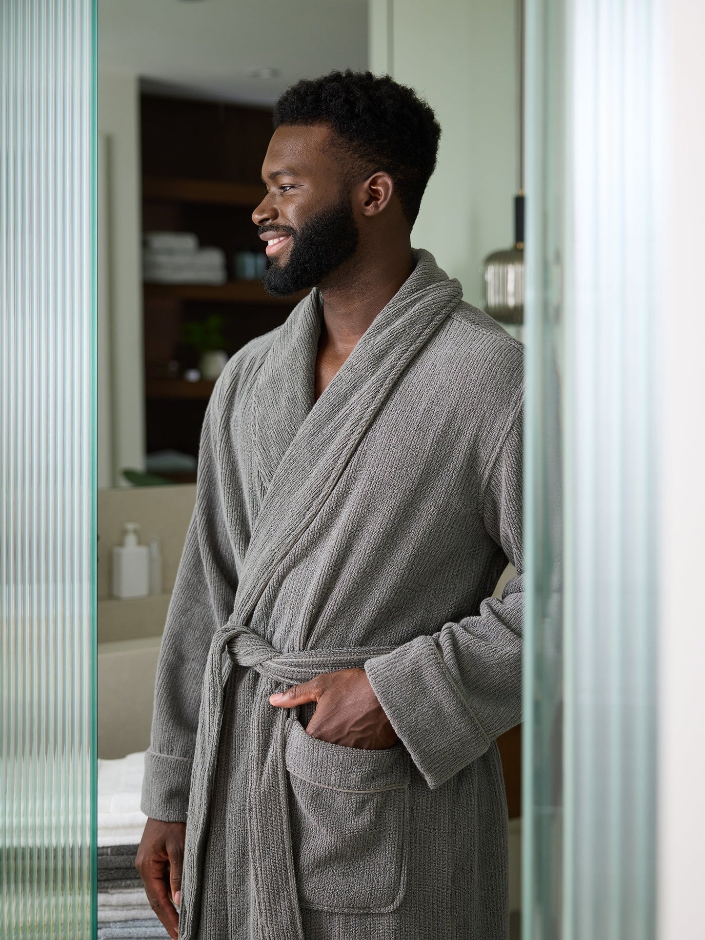 Ribbed Terry Bath Robe - Wholesale