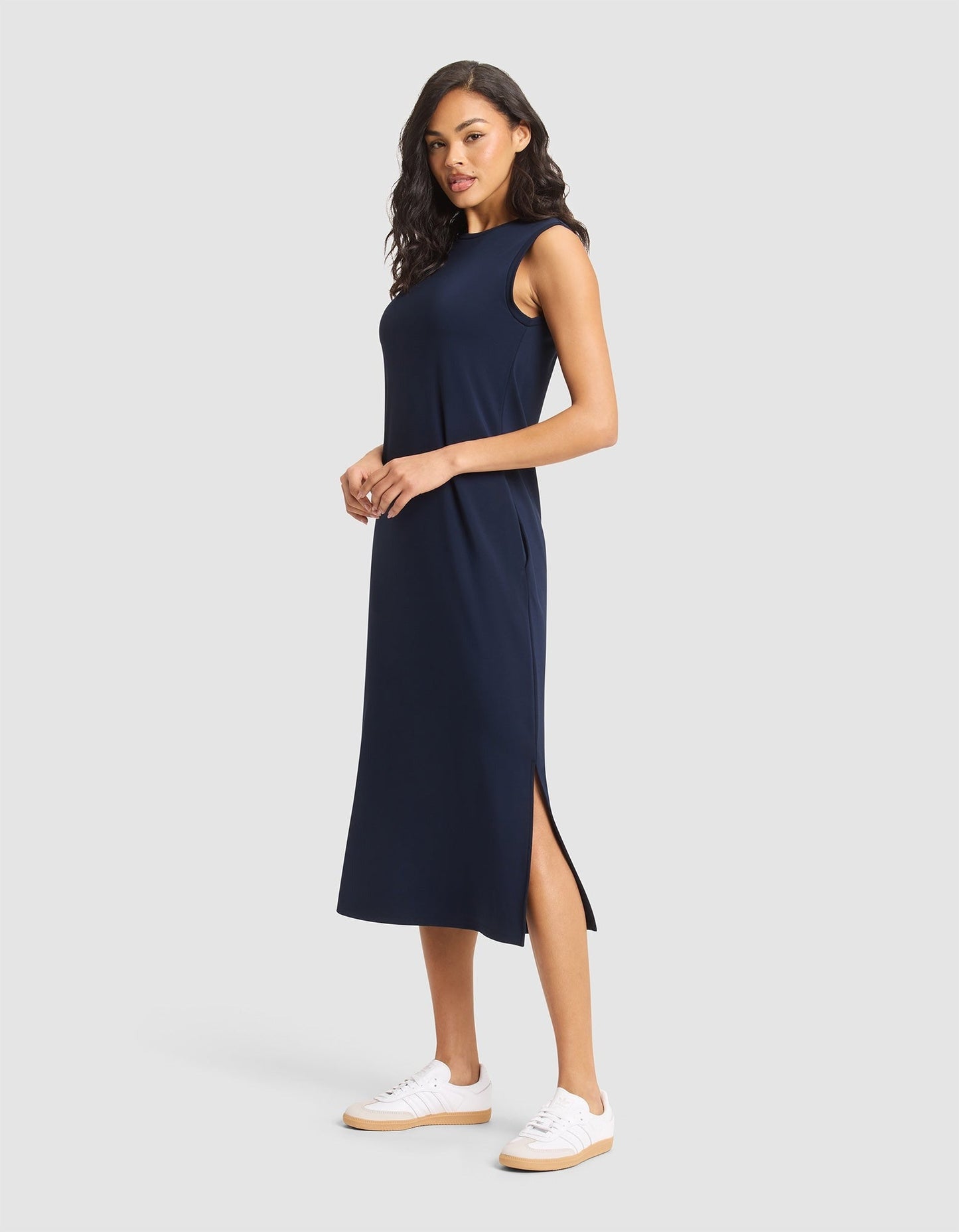 Women's Brushed Bamboo Sleeveless Midi Dress - Wholesale