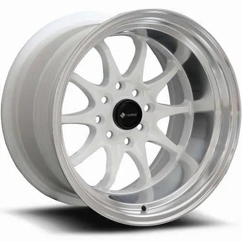 Vors Wheels TR3 White w/ Machined Lip 16x8 | 4x100/4x114.3 (TR0316808H20W)