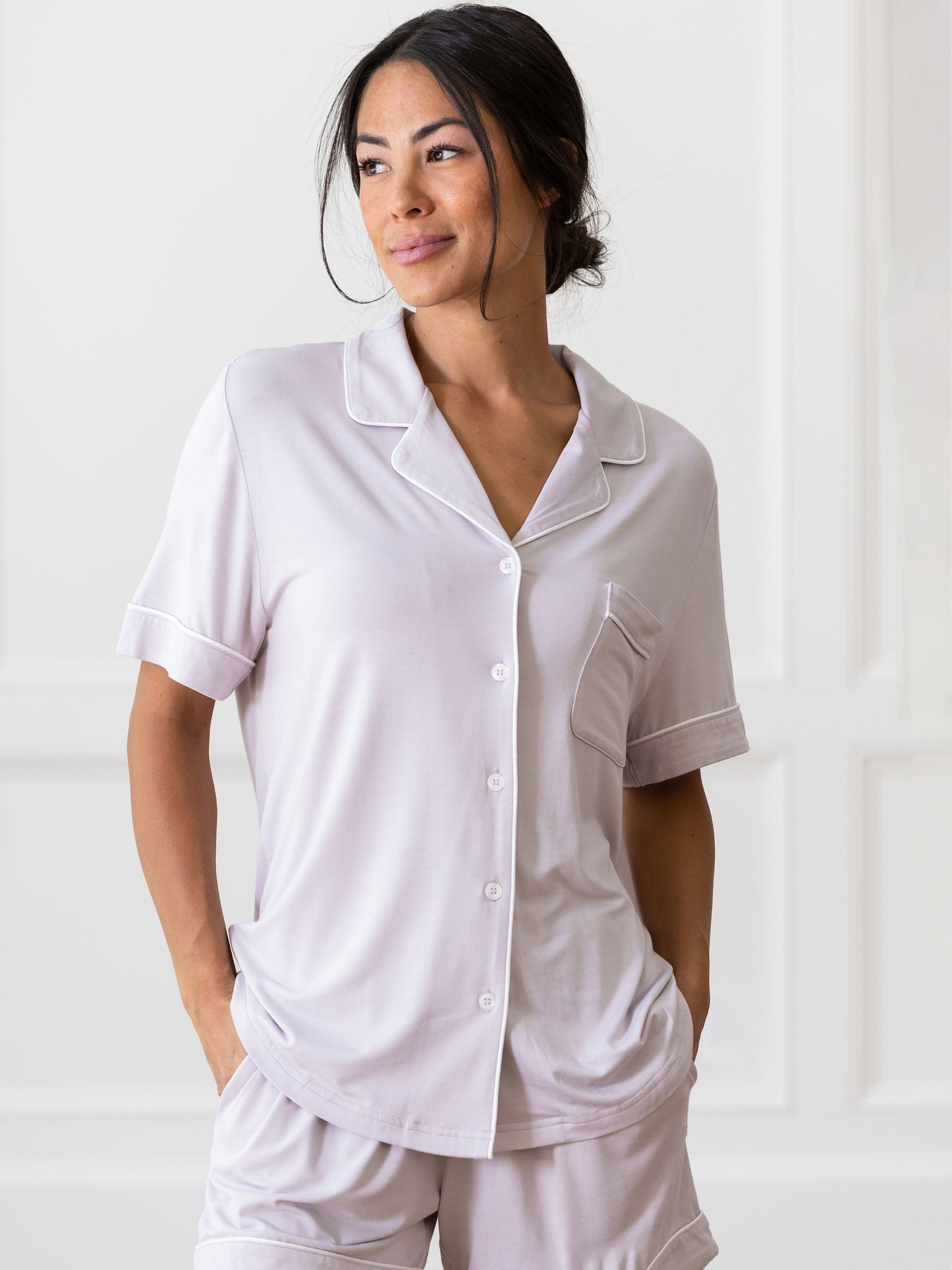 Women's Bamboo Stretch-Knit Short Sleeve Pajama Top - Wholesale